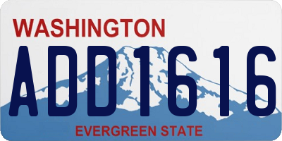 WA license plate ADD1616
