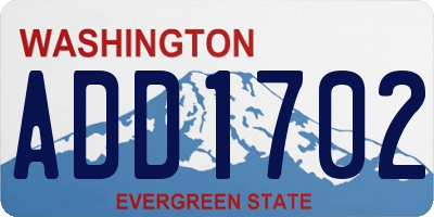 WA license plate ADD1702