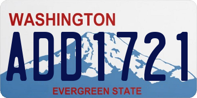 WA license plate ADD1721
