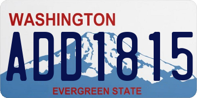 WA license plate ADD1815