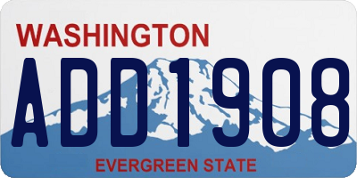 WA license plate ADD1908