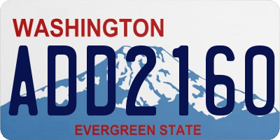 WA license plate ADD2160