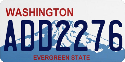 WA license plate ADD2276