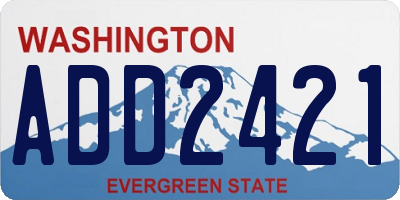 WA license plate ADD2421