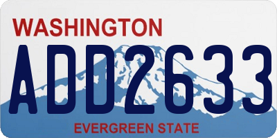 WA license plate ADD2633