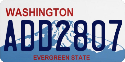 WA license plate ADD2807