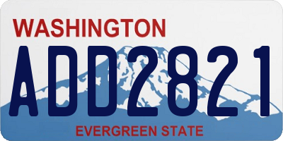 WA license plate ADD2821