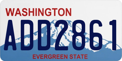 WA license plate ADD2861