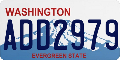 WA license plate ADD2979