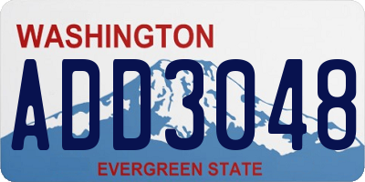 WA license plate ADD3048