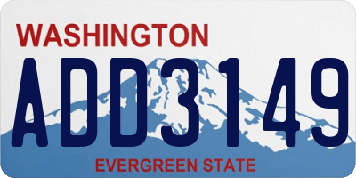 WA license plate ADD3149