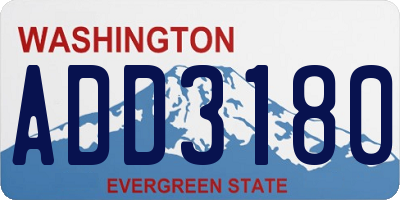 WA license plate ADD3180