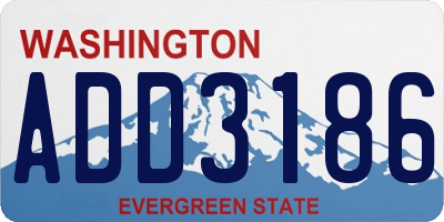 WA license plate ADD3186