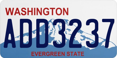 WA license plate ADD3237