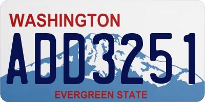 WA license plate ADD3251