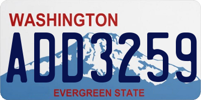 WA license plate ADD3259