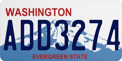 WA license plate ADD3274