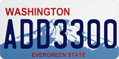 WA license plate ADD3300