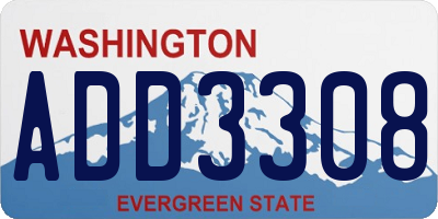 WA license plate ADD3308