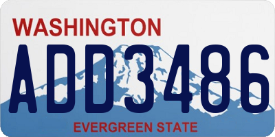 WA license plate ADD3486