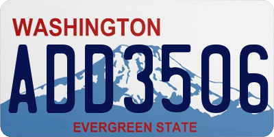 WA license plate ADD3506