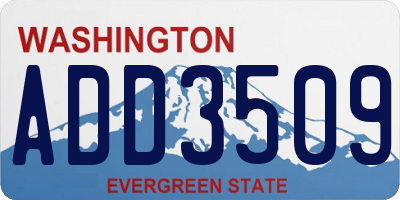 WA license plate ADD3509