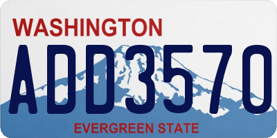 WA license plate ADD3570