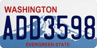 WA license plate ADD3598