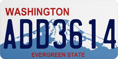 WA license plate ADD3614
