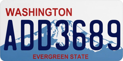 WA license plate ADD3689