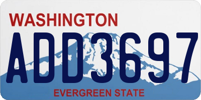 WA license plate ADD3697