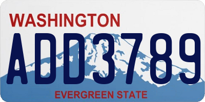 WA license plate ADD3789