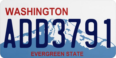 WA license plate ADD3791
