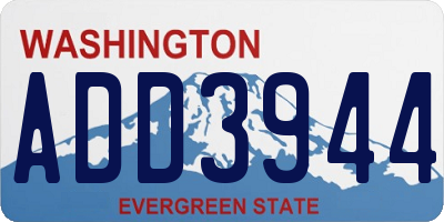 WA license plate ADD3944