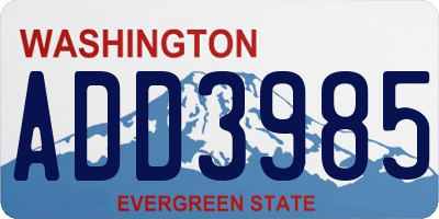 WA license plate ADD3985