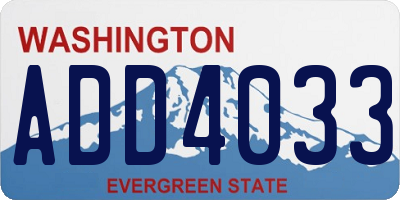 WA license plate ADD4033