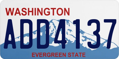 WA license plate ADD4137