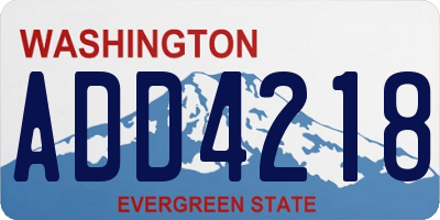 WA license plate ADD4218