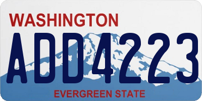 WA license plate ADD4223