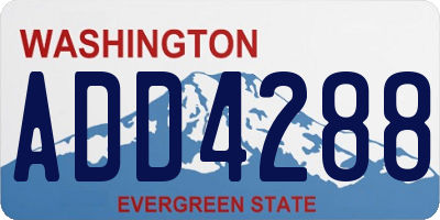 WA license plate ADD4288