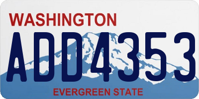 WA license plate ADD4353