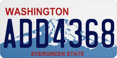 WA license plate ADD4368