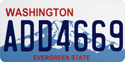 WA license plate ADD4669