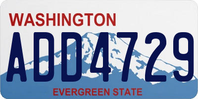 WA license plate ADD4729