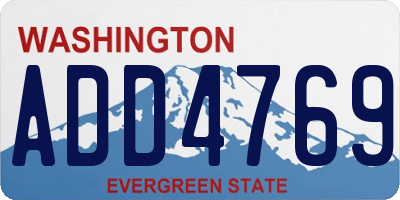 WA license plate ADD4769