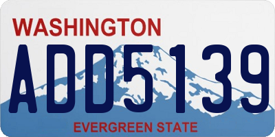 WA license plate ADD5139