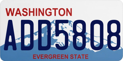 WA license plate ADD5808