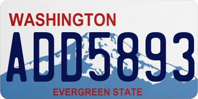 WA license plate ADD5893