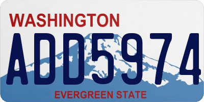 WA license plate ADD5974