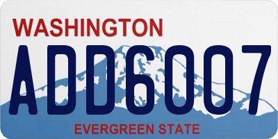 WA license plate ADD6007